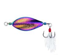 Leurre de pêche en spirale 4,5 cm plume hameçon truite | Rotation en spirale à 360 degrés, action de chute lente, imite les proies naturelles, couleurs or argent