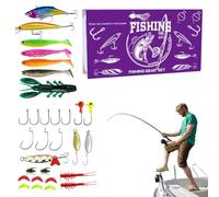 Leurre de pêche - Leurre de natation de Noël - Ensemble de leurres de pêche artificiels - Pour eau salée, lac, bateau, lac, rivière, kayak, rive, truite, perche, carpe, saumon, poissonnier