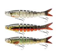 Leurre de Pêche,Leurres Appâts Naturels | Leurre Pêche Réaliste 3D Articulé Multi-Pièces pour Rivage, Eaux Profondes, Eau Douce, Bateau et Rivière