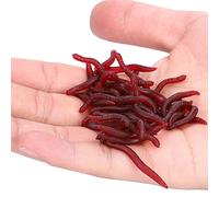 Leurre de Pêche, Leurres Souples, Leurre de Pêche 4 Cm Insectes Souples Faux vers de Terre Appâts de Mer Leurres de vers de Sang Appâts Artificiels 50 Pièces (100 pièces par