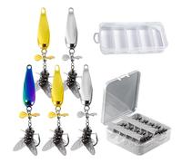 Leurre de Pêche, Matériel de Pêche Spinner, avec Hooks Résistants pour Rivière Lac et Eau Profonde Casting Pitching Jigging Flipping