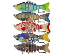 Leurre de pêche Nageur,Leurres de Pêche Imitation 7 Articulations | Swimbaits Souples pour la Pêche | pour Eau Salée et Douce, Rivage, Camping, Étang, Kayak