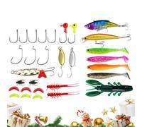 Leurre de pêche réaliste avec hameçon, kit d'appâts de pêche artificiels - pour eau douce, lacs, rivières, bateaux, rivières, kayaks, truite, perche, poisson-chat, carpe, saumon, pêcheur