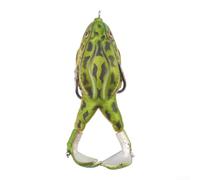 Leurre de pêche réaliste en forme de grenouille - 9 cm - 13,6 g - Double crochet - Pour l'eau de surface, bar, brochet, truite, œil 3D réaliste (cyan)