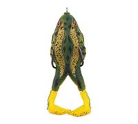 Leurre de pêche rotatif hélice grenouille appât souple 9 cm 13 6 g double crochets flottants mouvement réaliste (vert foncé jaune)