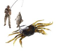 Leurre de pêche souple - Simulation de crabe avec crochet pointu - Appât de pêche pour pêche sur glace, pêche à la tête de serpent, pêche d'hiver, mandarine, carpe, bon couler dans l'eau