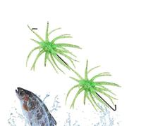 Leurre Dice - Flottant Coloré Coulée Lente Imitation Oursin 2 Pièces,Appâts Flous pour Pêche du Black-Bass - Eau Salée Douce Lacs Rivières Fleuves Réservoirs Berges