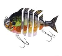 Leurre Dur 8cm 15g 6 Sections Action Réaliste | 6 segments flexibles, nage réaliste, action fluide, attire brochets perches sandres, eau douce salée