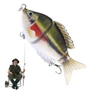 Leurre flottant articulé, crankbait réaliste avec crochet | Leurre de natation à plusieurs articulations, pour une utilisation en extérieur en eau douce et en eau salée, sur les lacs, les rivières