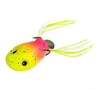 Leurre flottant en forme de grenouille à tête de calamar 5 g avec lame flash, appât en silicone souple pour la pêche au poisson noir, double hameçon, longueur 9 mm, compatible avec la pêche aux