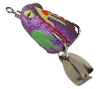 Leurre grenouille en acier inoxydable 6,2 cm avec mimétisme naturel et angle d'entrée de 45 degrés pour lancer et récupérer en douceur (violet)