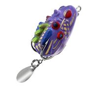 leurre grenouille, leurre grenouille d'eau supérieure, appât flottant à double crochet avec paillettes, fournitures de pêche, leurre flottant portable pour eau douce eau salée