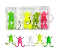 Leurre grenouille | Lot de 5 leurres souples artificiels | Leurre souple réaliste avec hameçon pour loup saumon truite chat brochet perche en rivière lac mer marais ruisseaux eau douce et salée