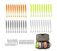 Leurre Mou - Matériel de pêche réaliste pour Truite avec hameçons - Leurres à Queue Palette pour Bars - pour Bar, achigan, Poisson-Chat, mer, rivière, pêche Sportive en extérieur