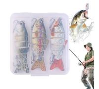Leurre Multi-articulé, Set de 3 pièces segmenté Multi-articulé à Lente, Leurre Poisson, pour Bar, Truite, mer et rivière, Articles de Plein air