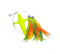 Leurre Plume Trolling 4.7in pour Pêche au Large | Design multi-plumes, turbulence intense, attire gros gibier, idéal traîne hauturier, longueur 4.7 pouces