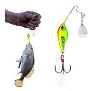 Leurre pour Bar - 15 G À Paillettes | Appât Artificiel Haute Résistance | Leurre De Coulée Coloré Réfléchissant, Crochet À De Sang en Plumes d'acier Au Carbone, Équipement Ďe Pêche Au Maquerea