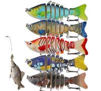 Leurre pour Black Bass - Appâts de Simulation Articulés à 7 Segments,Appâts de Pêche Réalistes - pour Eau Douce Eau salée étang rivière Bordure Kayak et captures de Bass Truite et