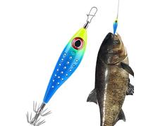 Leurre pour calamars, lumière LED colorée avec multi-hameçons, hameçons phosphorescents pour calamars, pour rivières, lacs, étangs, navires, séppies, pêcheurs en plein air passionnés