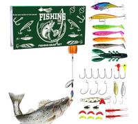 Leurre pour la pêche en basse - Appareil de pêche réaliste avec hameçon - Ensemble d'appâts de pêche et accessoires de pêche | Pour eau salée, lac, bateau, rivière, kayak, rivière, truite, perche