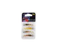 Fox Rage Micro Spikey Fry Mixed UV Colour Pack 4 cm 3 g - 4 poissons en caoutchouc pour la pêche à la perche, leurre de perche