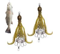 Leurre Souple Pack 2 Jigs Poulpe Calamar avec Émerillons, Roulements À