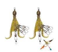 Leurre Souple Pack 2 Jigs Poulpe Calamar avec Émerillons, Roulements À