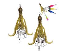 Leurre Souple Pack 2 Jigs Poulpe Calamar avec Émerillons, Roulements À