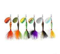 Leurre Spinner 10g avec Plume Métal Paillette Appât Pêche | Palette rotative à 360 degrés, forte pour le flash, les vibrations de l'eau, déclenche les coups, design à paillettes