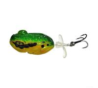 Leurre transparent en forme de grenouille avec action en spirale rotative et crochet à rainure de sang pour eau douce, bar, brochet, corps en plastique dur, vert et jaune, couleur de la queue 8 cm
