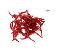 Leurre Ver Rouge Souple Et Réaliste Pour La Pêche À La Perche Et À La Carpe,Lombric Artificiel En Silicone, Matériel Odoriférant À L'additif De Crevette, 50 Pièces/Lot,