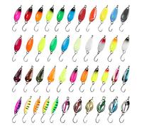 Leurres, 43 PCS Leurres de Pêche Kit,Fishing Kit Leurres à Truites de Pêche,Différentes Multicolore avec Un Seul Crochet Et Boîte de Leurre - pour Truite de Mer Et Perche