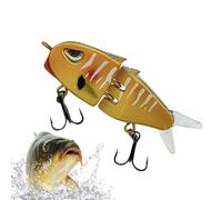 Leurres coulissants pour loup avec mouvement natatoire, leurres de natation articulés multisegmentés réalistes à affaissement lent pour sandre, brochet, perche soleil en eau douce et S