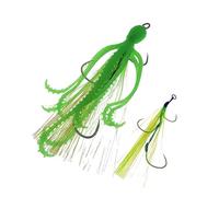 Leurres de Basse 5 Pouces-Poulpe Brillant à 3 hameçons, matériel Flexible r