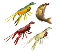 Leurres de Cancer pour Perche | Appâts Artificiels Crevettes, Homard, 3 Pièces Leurres Souple Appâts De Natation Pour Les Aventures En Plein Air Eau Douce Hommes Père