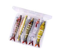 Leurres de natation articulés multiples - Leurres de natation à coulage lent - Hameçons d'eau douce et d'eau de mer - Hameçons triples pour la pêche - Appâts durs à couler lentement