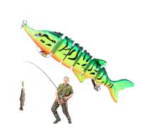 Leurres de natation pour les basses - appâts de plongée profonde multi-joints 3D Life | Les poissons flottants font face à une action réaliste | Appâts de basse premium pour les expéditions en bateau