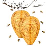 Leurres de Nid de Guêpe Imperméables, Faux Nid de Guêpe, 2 Pcs | Résistant Intempéries, Peut être Suspendu, convient aux Jardins Intérieurs et Extérieurs
