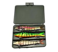 Leurres de Pêche - 14 cm, 8 Pièces 3 Pièces Ensemble de Combinaison de Leurres Artificiels Réalistes Eau Douce Swimbait pour Perche | Équipement de Pêche pour Hommes Pêcheurs Papas Débutants Plein Air