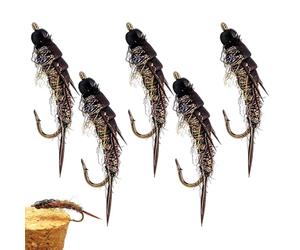 Leurres De Pêche | 5 Pièces artificielles fabriquées à la main design mouche | Appât Pour Pêche Du Bar | Pour Femme Débutante Passionnée De Pêcheuse Pour Bar Truite Silure En Bateau Traîne