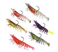 Leurres de pêche à la crevette en eau douce, leurres de pêche à la truite en eau douce | 6 pièces Leurres de pêche aux crevettes d'eau douce - Appâts de bar recouverts de plomb de vari