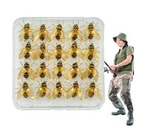 Leurres de Pêche à la Mouche, 20X Leurres de Pêche en Forme d'Abeilles, Appâts Réalistes avec Boîtier pour Lacs Rivières Étangs Mer - Thon Brochet Truite
