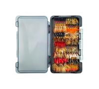 Leurres de pêche à la mouche Lake River Stream, assortiment de mouches artificielles avec étui de rangement pour pêcheurs et sacs de matériel de voyage, assortiment de mouches à truite, mouches à,