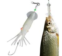 Leurres de pêche à LED - Calmars Appât LED réaliste, appât flash de pêche réutilisable avec force d'attraction brillante | Attraction facile pour les excursions en eau salée en eau douce, Papa