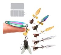 Leurres De Pêche, Appât à Hélice Métallique Réaliste, Mouche Réaliste 5 Pièces Leurre Vibrant pour Les Bar Crappie Silure Doré Saumon Truite en Eau Douce Rivière Mer Lac et Marécage