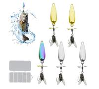 Leurres de Pêche - Appât Nageur avec Hélice en Métal | 5 Pièces Leurres Souples pour Truite Perche Sandre Poisson-Chat Saumon Bass Pêche en Rivière Étang Eau Douce et Salée