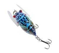 Leurres de pêche au Bar - Appâts réalistes pour cigales de surfece, appâts Multi-articulés avec Yeux 3D et hameçons triples, appât artificiels flottants pour la pêche en Eau Douce, ciblant la Truite,