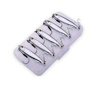 Leurres de Pêche au Maquereau Coulants, WASAGA 5 Pièces 10g/15g/20g/30g/40g Appâts de Poisson Spinner de Mer en Métal Dur Brillant avec Boîte de Rangement pour Leurre de Maquereau & Jigging de Perche