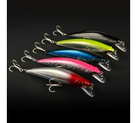 Leurres de Pêche au Méné à Enfoncement Profond, WASAGA 40g/60g/80g d'eau salée en Eau Profonde Dur Minnow Swimbait Leurre de Pêche pour Bar Thon Barracuda Maquereau (15cm-60g-5pcs)