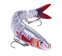 Leurres de Pêche Bioniques, Leurres de Pêche Multi Articulé Bionic à Couler Lent au Brochet, Leurre Peche Carnassier pour Bar, Perche, Truite, Appâts de Natation en Eau Douce et Salée (13.5cm, 17g)